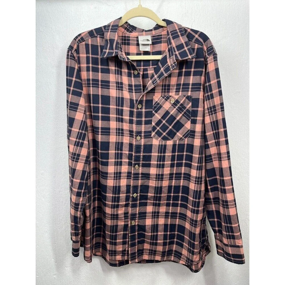 THE NORTH FACE MENS XLARGE BUTTON DOWN LONG SLEEVE PLAID SHIRT